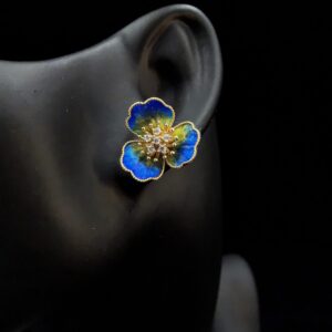 Three Leaves Flower Ear Stud